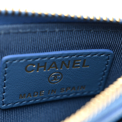 Chanel Caviar Quilted CC Zip Card Holder Blue 6 of 8