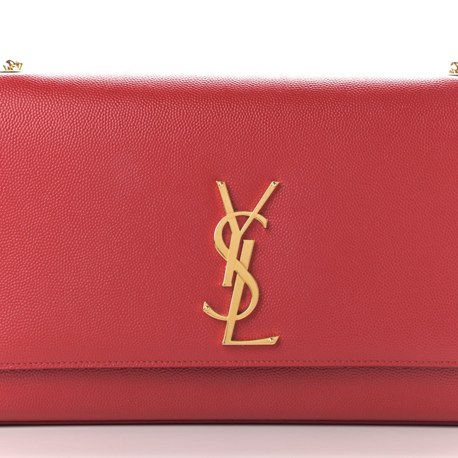 Saint Laurent Grain De Poudre Medium Monogram Kate Satchel Red 10 of 11