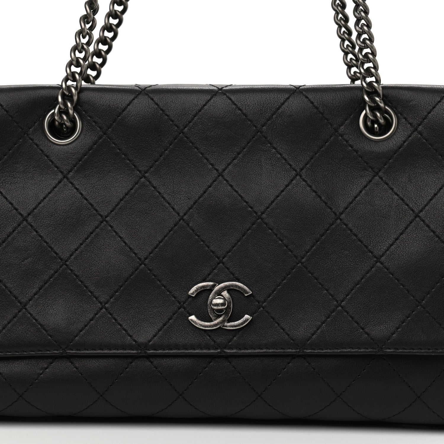 Chanel Calfskin Stitched Paris In Rome Shoulder Bag Black 8 of 10