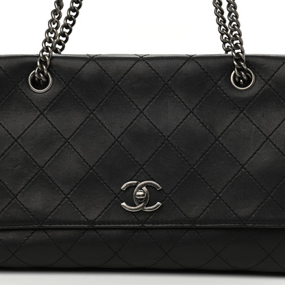 Chanel Calfskin Stitched Paris In Rome Shoulder Bag Black 8 of 10