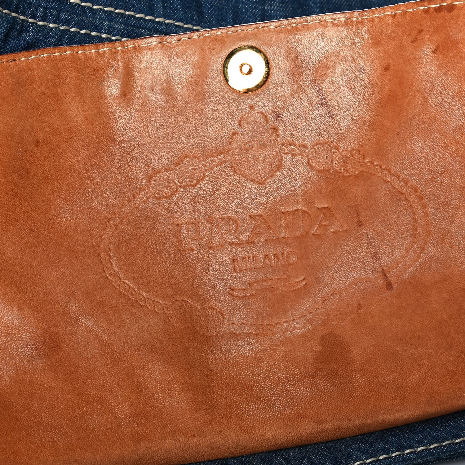 Prada Denim Shoulder Bag Avio 8 of 8
