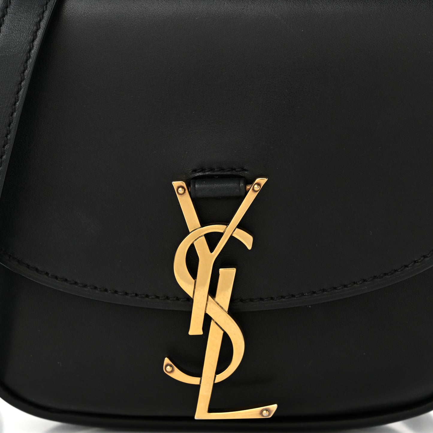 Smooth Calfskin Classic Monogram Small Kaia Satchel Black