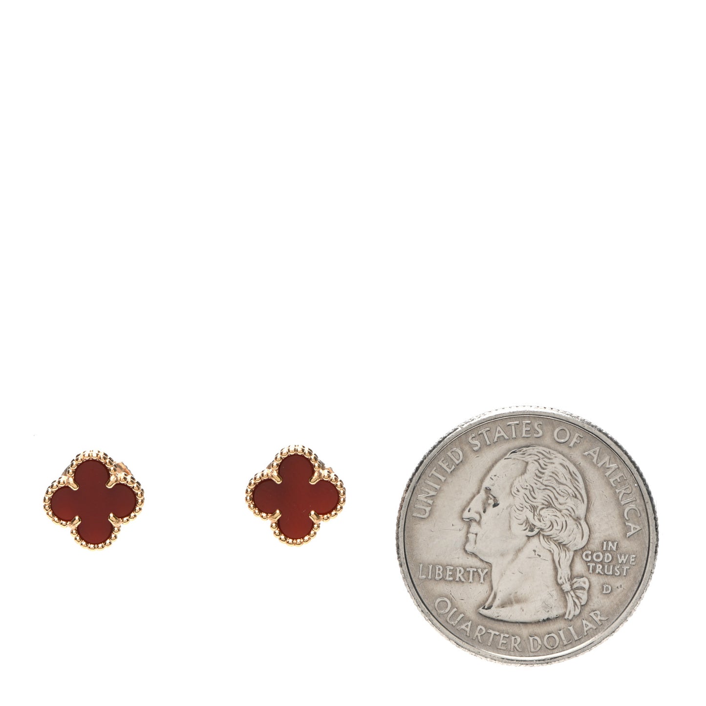 18K Rose Gold Carnelian Sweet Alhambra Earrings