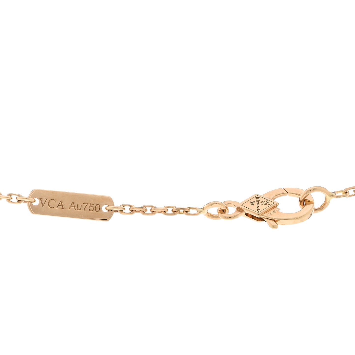 18K Yellow Gold Mother of Pearl Vintage Alhambra Pendant Necklace