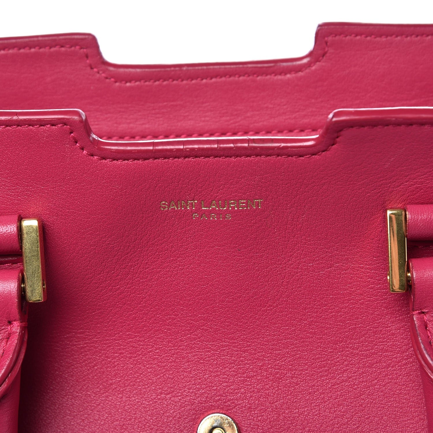 Saint Laurent Calfskin Small Classic Y Cabas Fuchsia 9 of 13