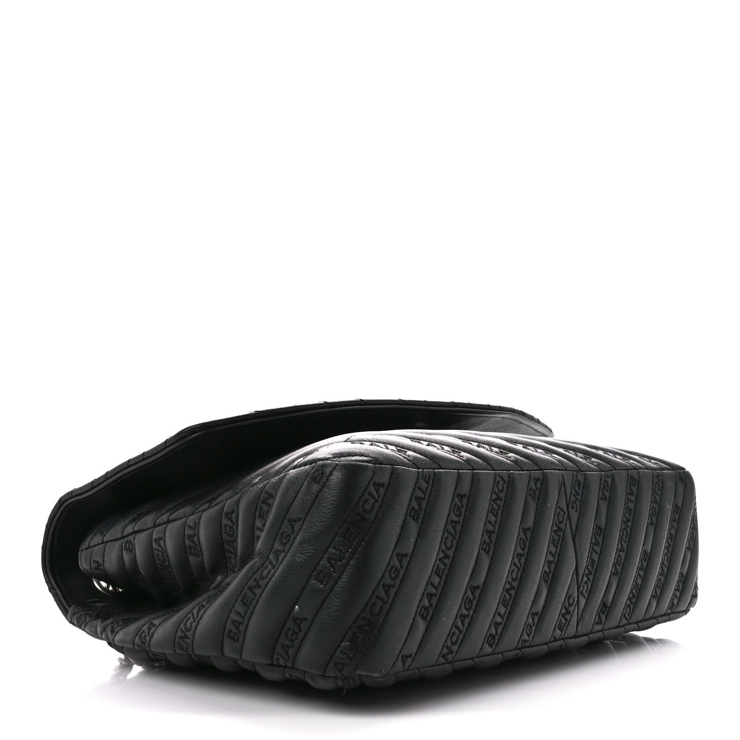 Calfskin Logo Matelasse Large BB Flap Chain Shoulder Bag Black