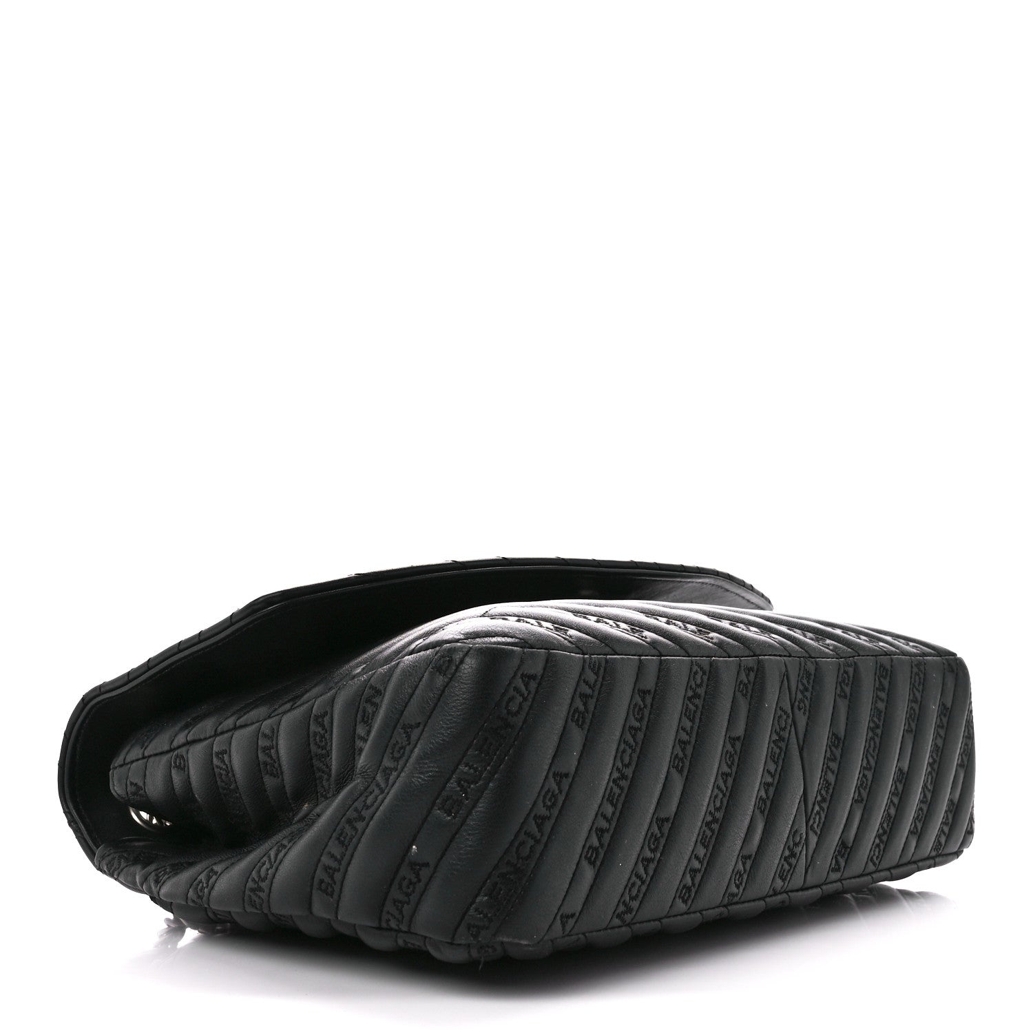 Balenciaga Calfskin Logo Matelasse Large BB Flap Chain Shoulder Bag Black 4 of 14