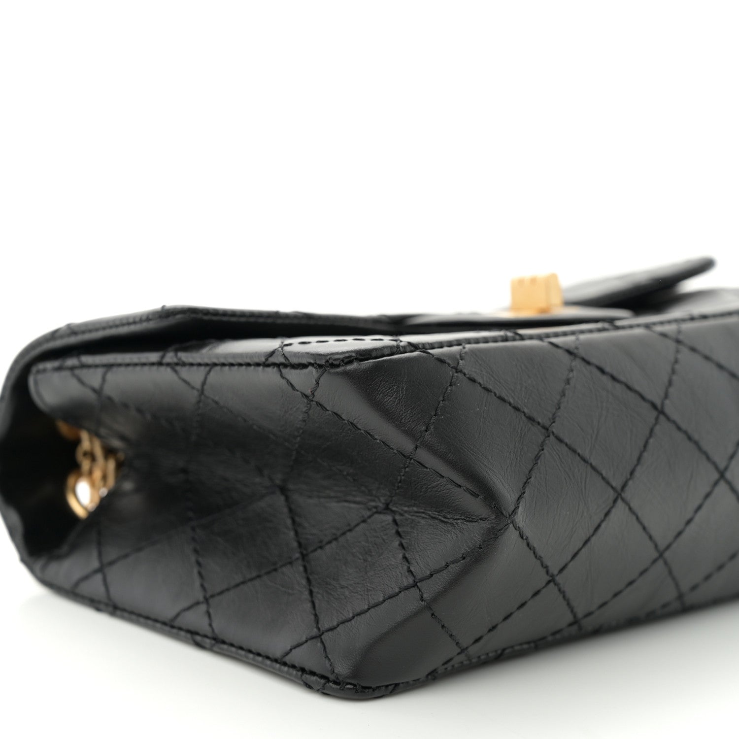 Chanel Aged Calfskin Quilted 2.55 Reissue Mini Flap Black 9 of 11