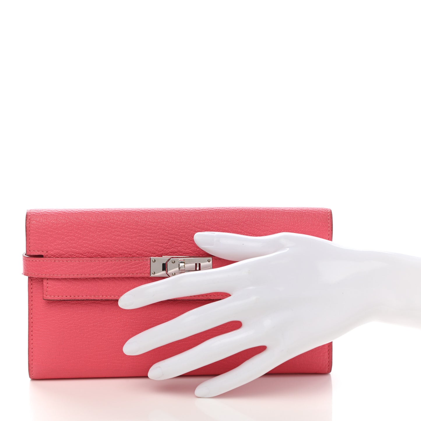 Chevre Mysore Kelly Longue Wallet Rose Lipstick