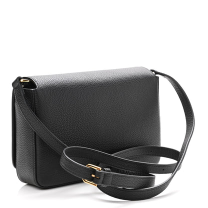 Burberry Grainy Calfskin Vintage Check Hampshire Crossbody Black 3 of 9