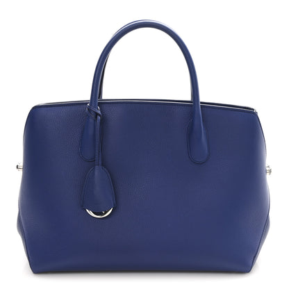 Christian Dior Grained Calfskin Bar Tote Blue 1 of 11