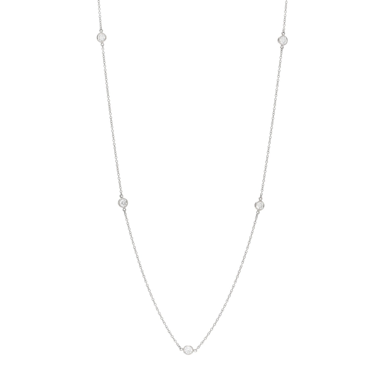 Platinum Diamond Elsa Peretti .80ctw Diamonds by the Yard 5 Station Necklace