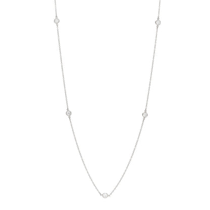 Tiffany Platinum Diamond Elsa Peretti .80ctw Diamonds by the Yard 5 Station Necklace 1 of 4
