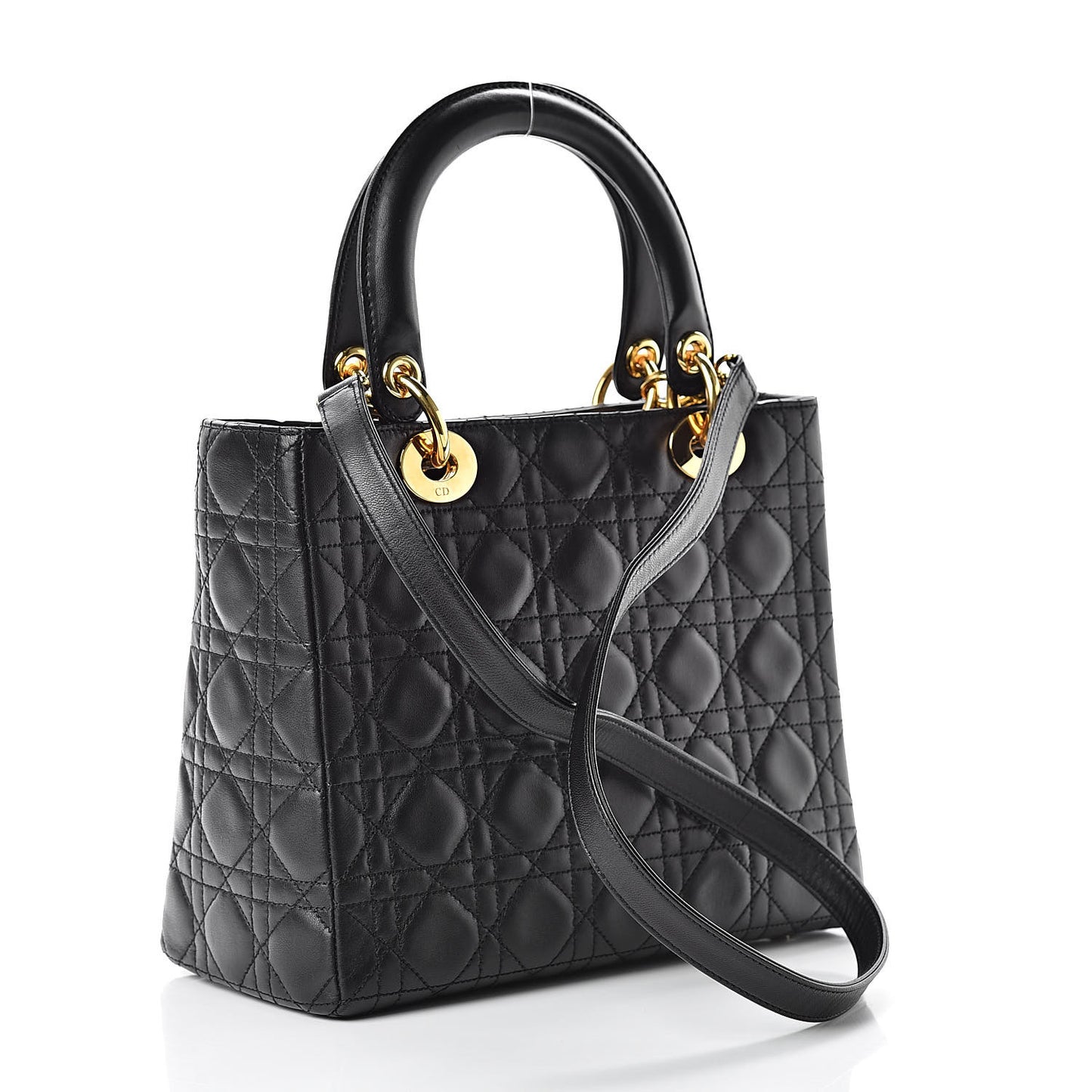 Lambskin Cannage Medium Lady Dior Black