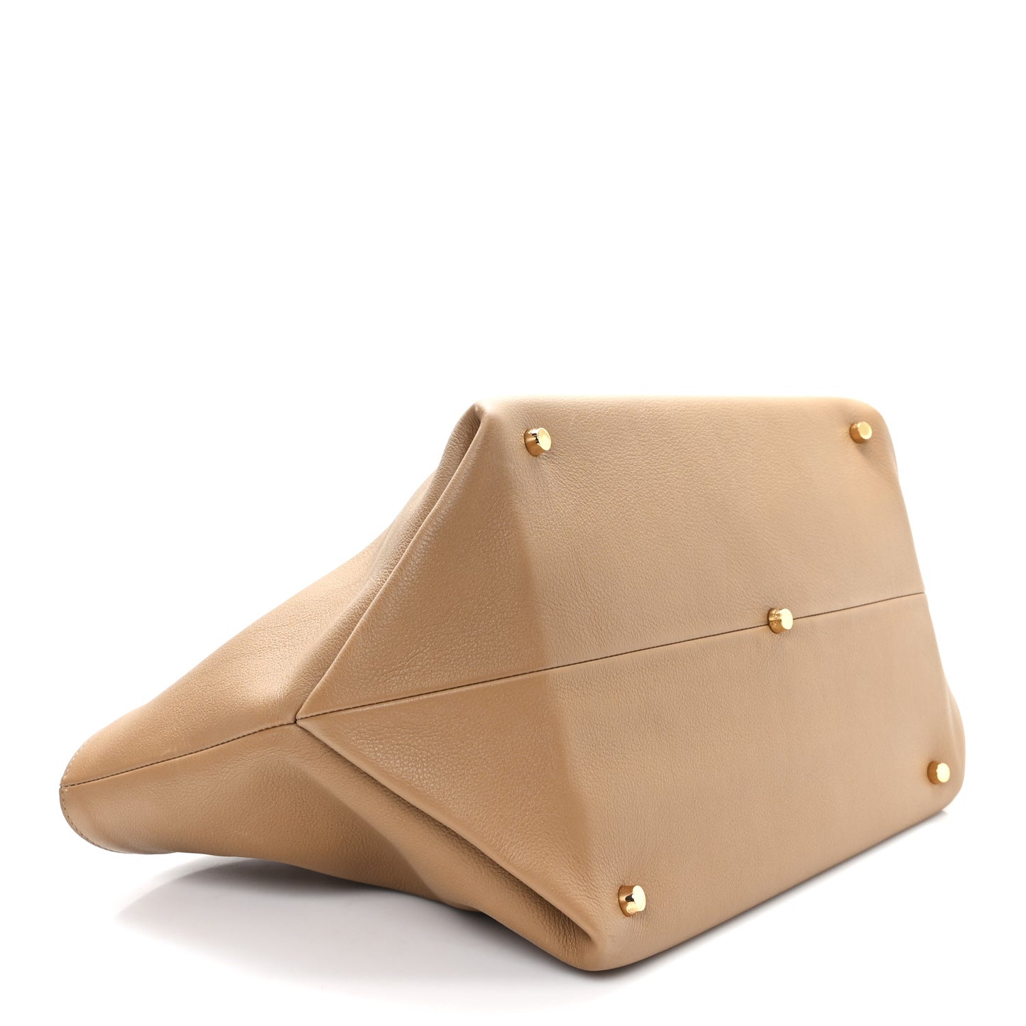 Pebbled Calfskin Medium Amelia Tote Nougat