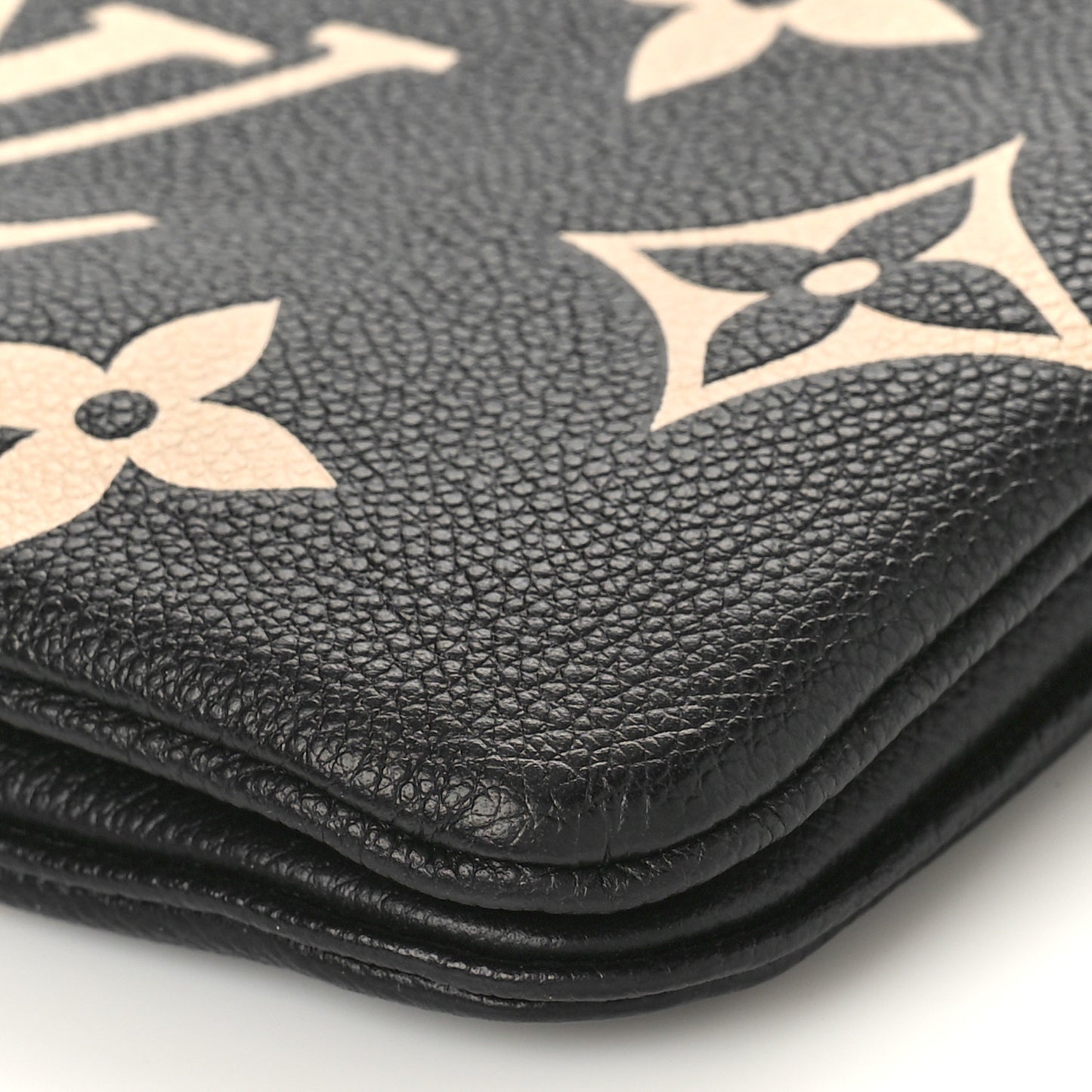 Empreinte Monogram Giant Double Zip Pochette Black Cream