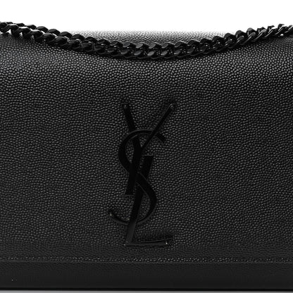 Saint Laurent Grain De Poudre Small Monogram Monochrome Kate Satchel Black 8 of 11