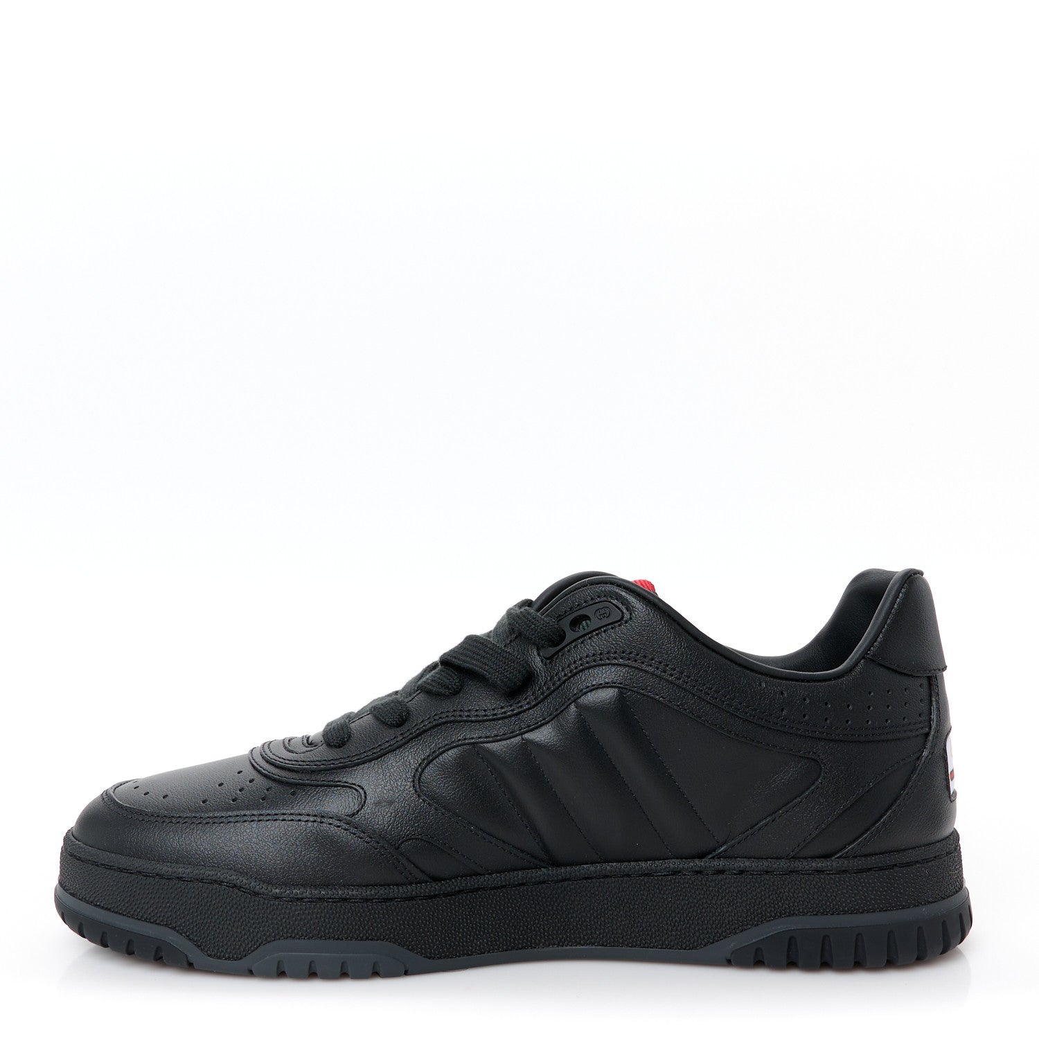 Gucci Sparrow Calfskin Mens Re-Web Sneakers 8.5 Black 1 of 10