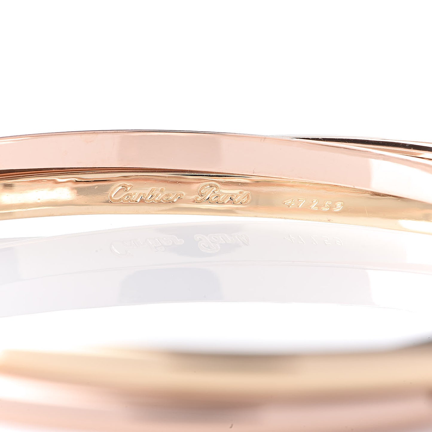 18K Pink Yellow White Gold Trinity Bangle