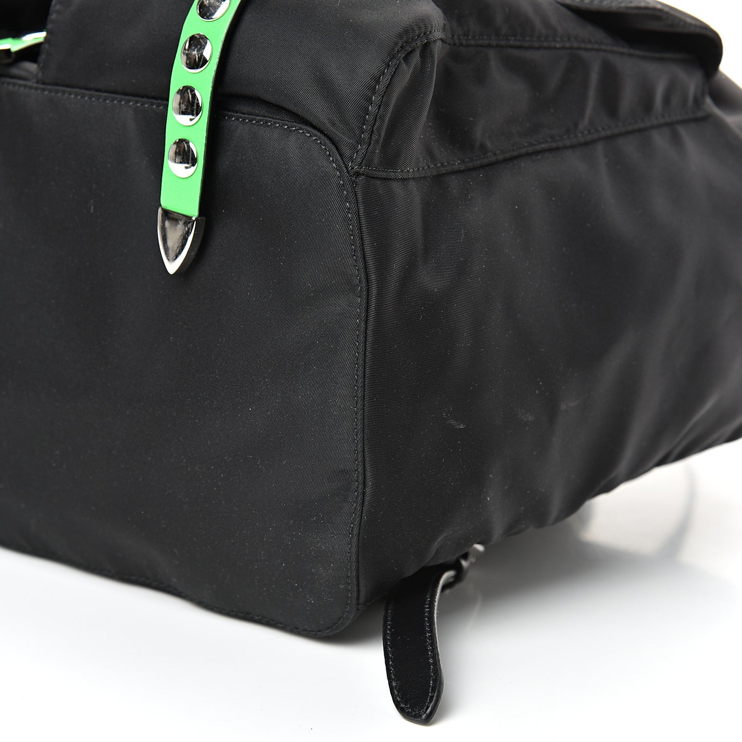 Nylon New Vela Studded Backpack Black Green