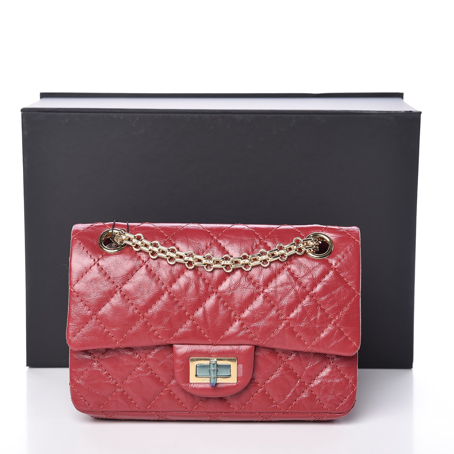 Chanel Aged Calfskin Quilted 2.55 Reissue Mini Flap Red 11 of 11