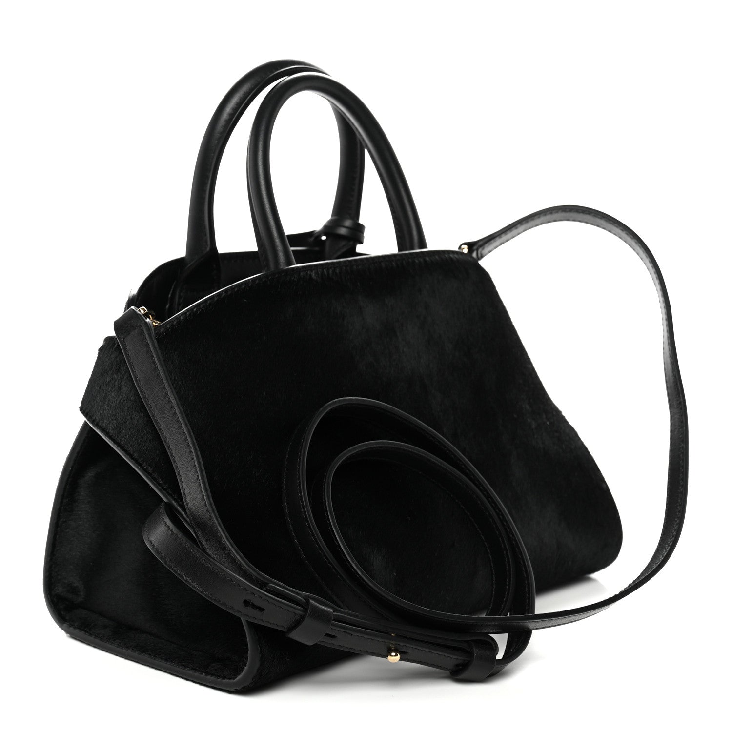 Salvatore Ferragamo Pony Hair Mini Hug Bag Black 3 of 10