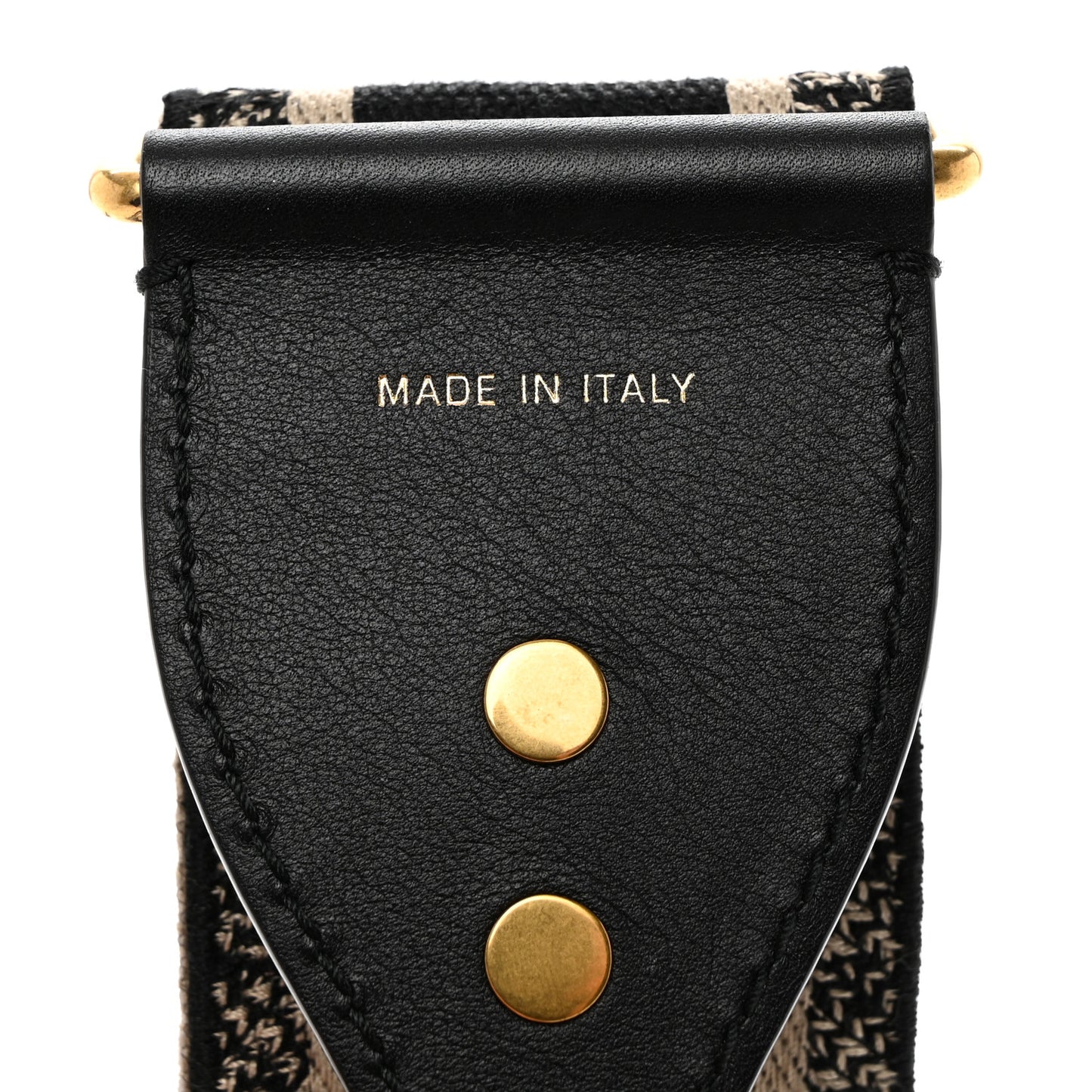 CHRISTIAN DIOR Canvas Embroidered Shoulder Strap Black