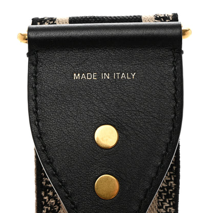 Christian Dior CHRISTIAN DIOR Canvas Embroidered Shoulder Strap Black 4 of 5