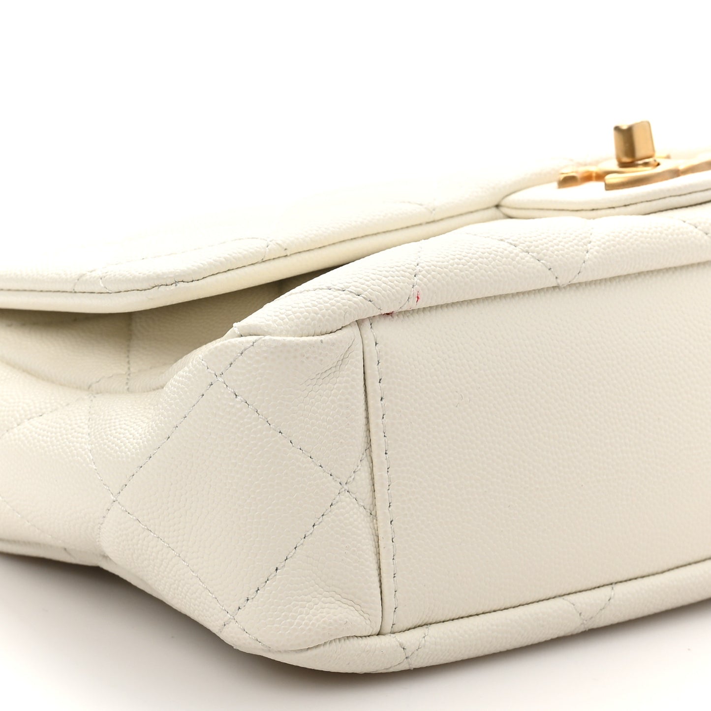 Caviar Quilted Mini Flap White