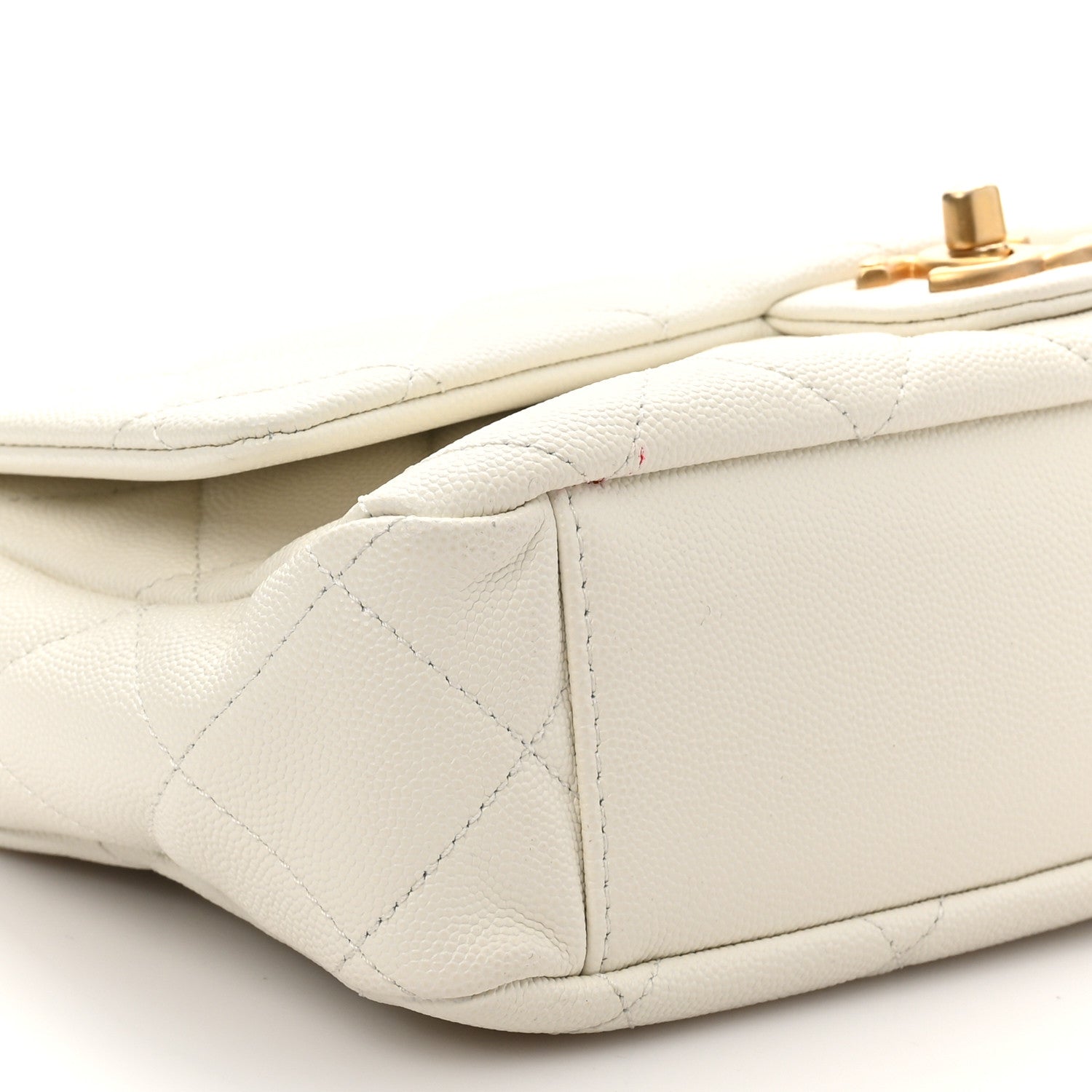 Chanel Caviar Quilted Mini Flap White 9 of 10