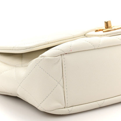Chanel Caviar Quilted Mini Flap White 9 of 10