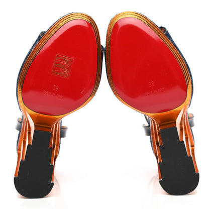 Christian Louboutin Denim Calfskin Mira Cokunata 120 Sandals 39 5 of 9
