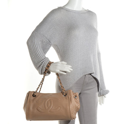 Chanel Calfskin Executive Large Bowler Dark Beige 2 of 7