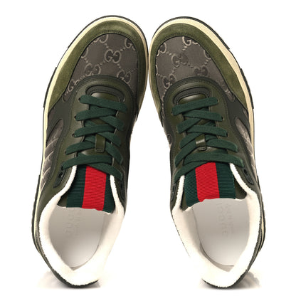 Gucci Nylon Suede Calfskin Mens Re-Web Sneakers 9.5 Dark Green 2 of 9