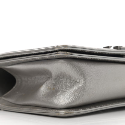Chanel Metallic Caviar Quilted Medium Boy Flap Silver 9 of 16