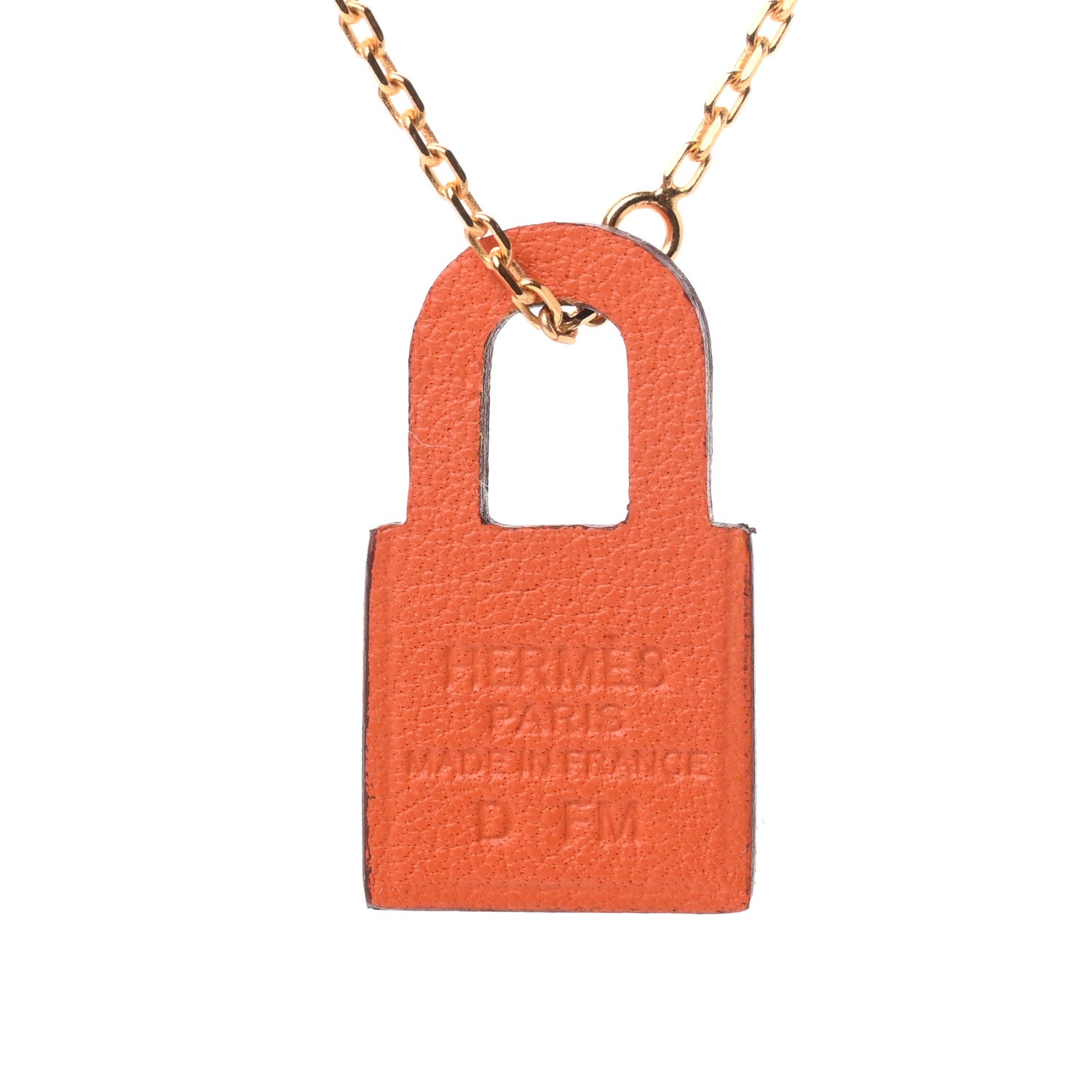 Hermes Swift Small O'Kelly Pendant Necklace Orange 6 of 6