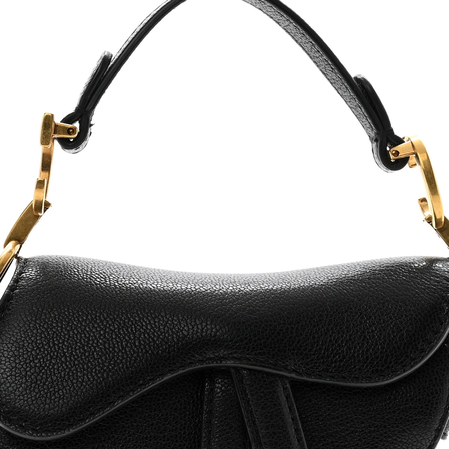 Christian Dior Goatskin Micro Saddle Bag Black 8 of 12