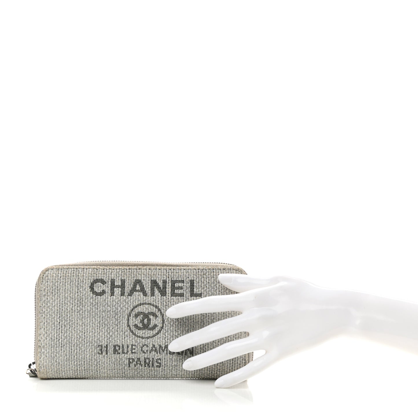 Canvas Deauville Zip Around Wallet Grey