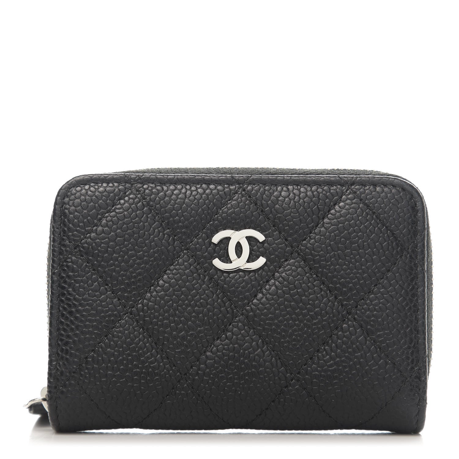 Chanel Caviar Quilted Zip Coin Purse Black 1 of 8