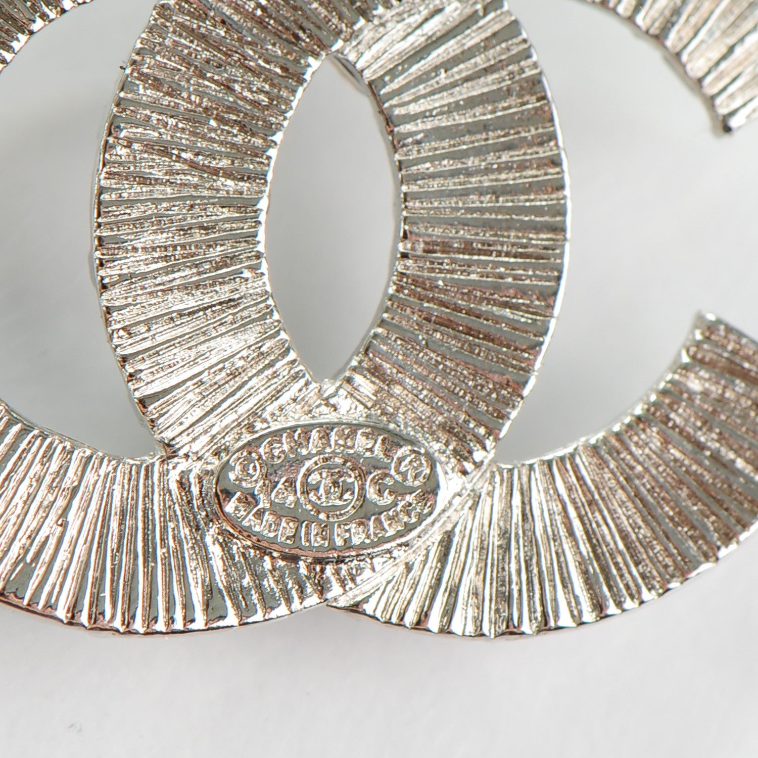 Chanel Baguette Crystal CC Drop Earrings Silver 4 of 5