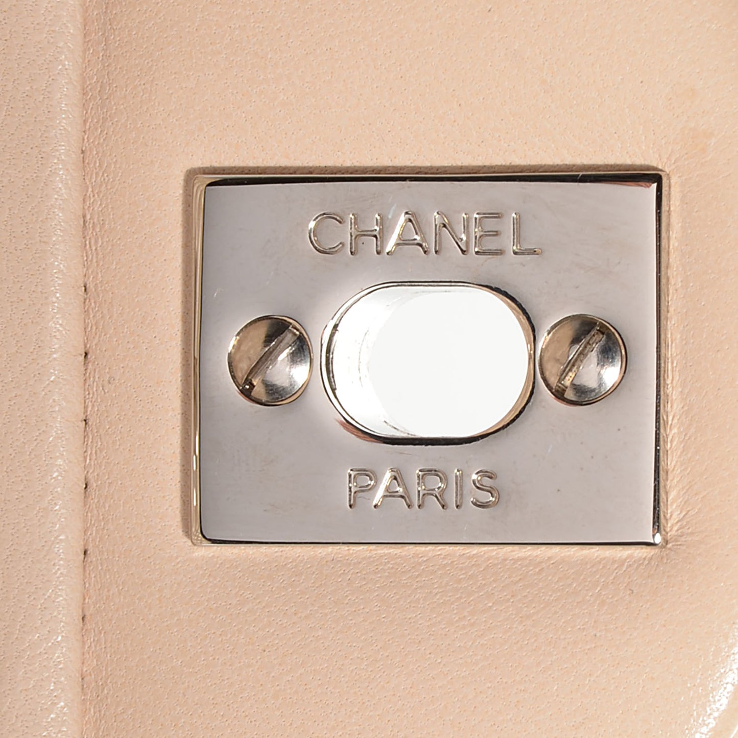 Lambskin Quilted East West Flap Beige