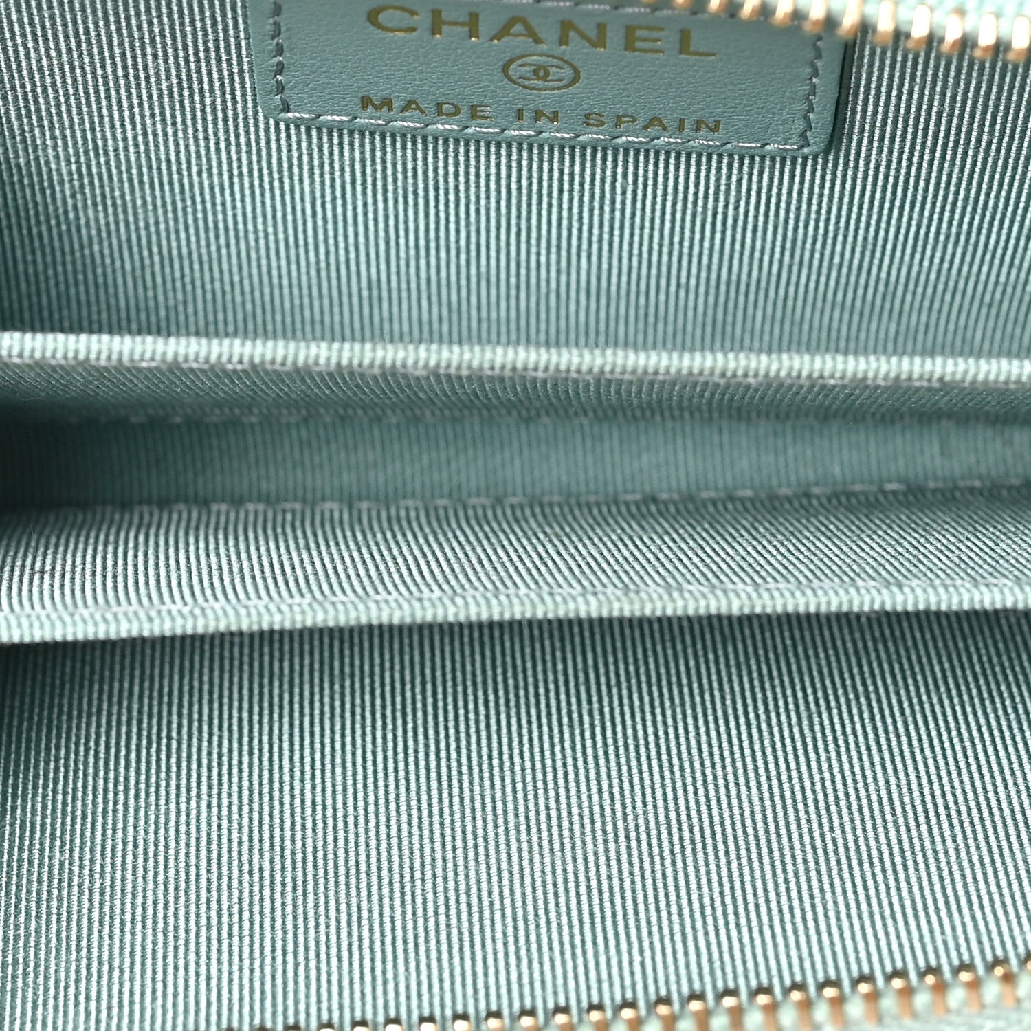 Chanel Caviar Quilted Zip Coin Purse Light Blue 9 of 14