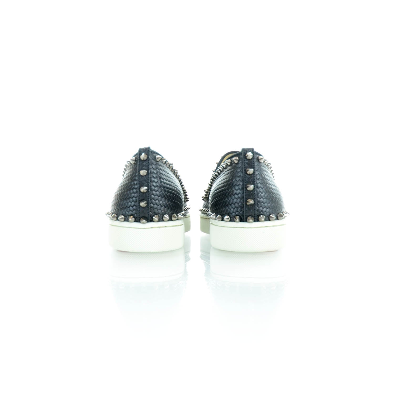 Christian Louboutin Mens Leather Studded Pik Boat Flat Calf Loafers 42.5 Black 3 of 8