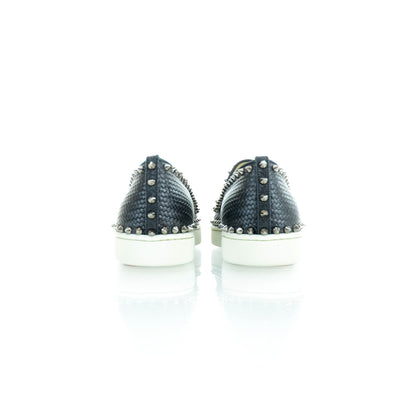 Christian Louboutin Mens Leather Studded Pik Boat Flat Calf Loafers 42.5 Black 3 of 8