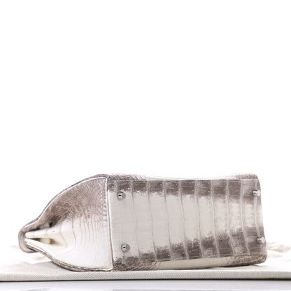 Hermes Matte Niloticus Crocodile Himalaya Kelly Retourne 28 White 15 of 23