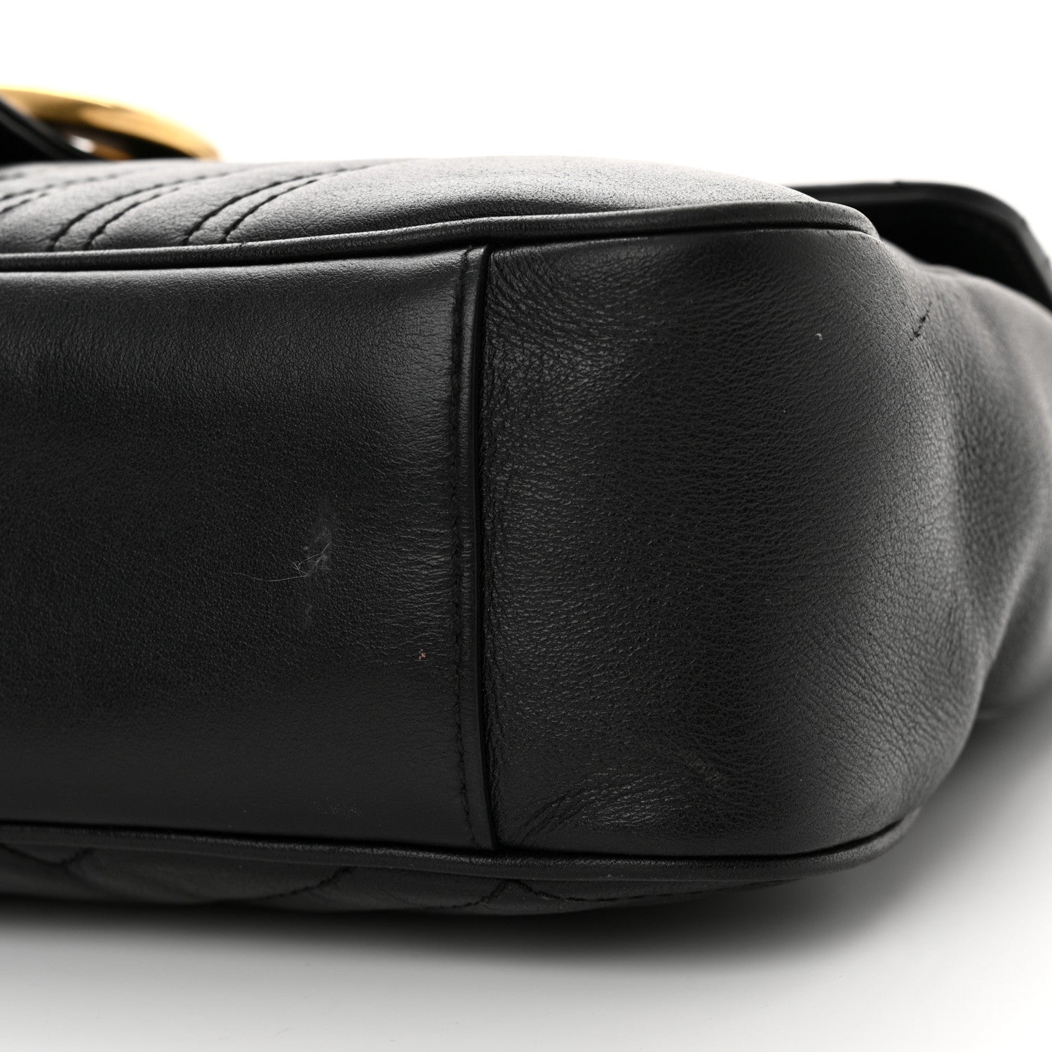 Gucci Calfskin Matelasse Medium GG Marmont Shoulder Bag Black 10 of 14