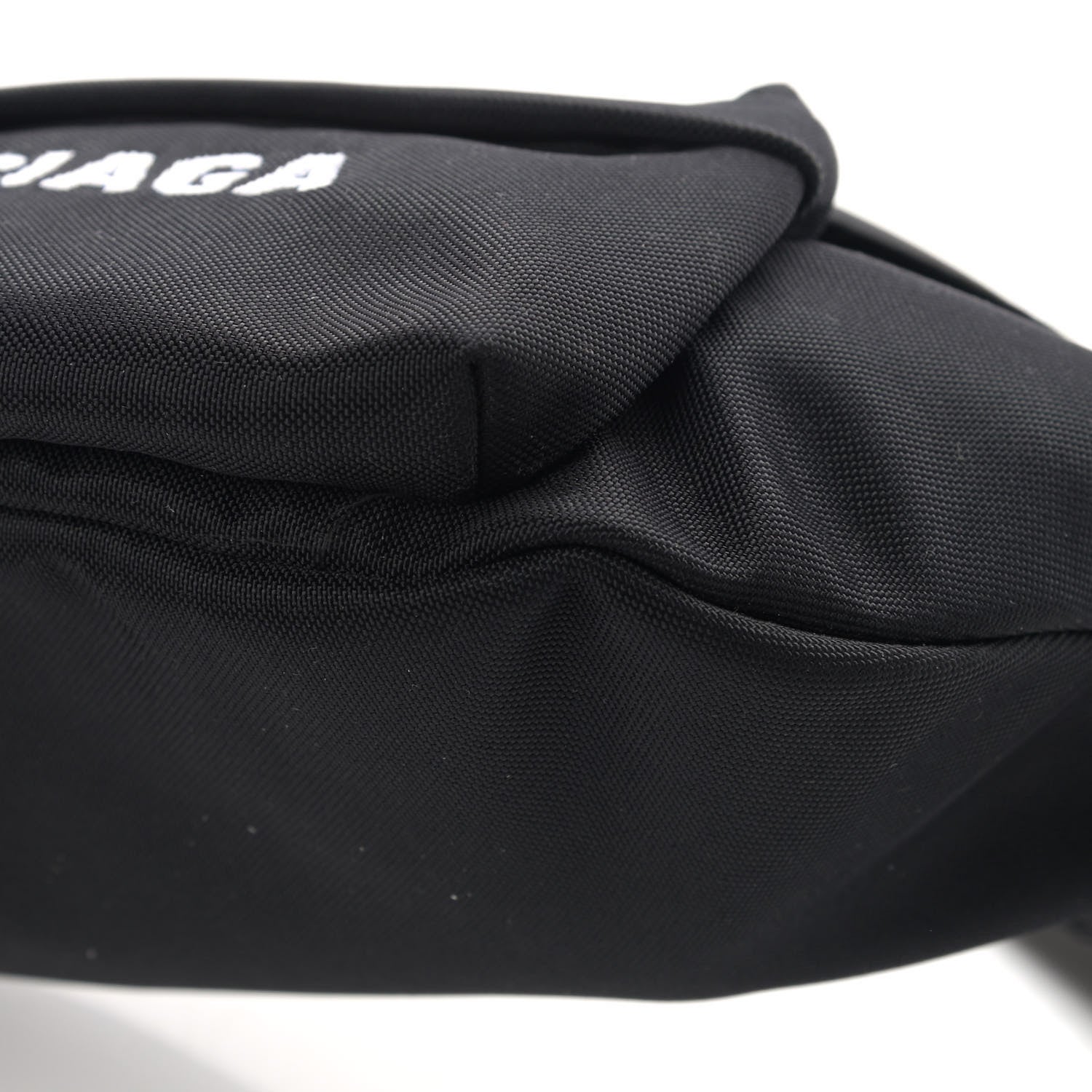 Balenciaga Sport Nylon Logo Embroidered Wheel Belt Bag Black White 10 of 10