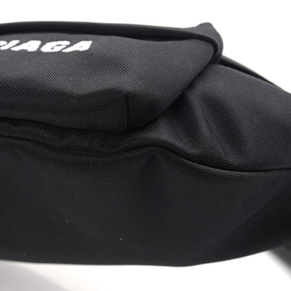 Balenciaga Sport Nylon Logo Embroidered Wheel Belt Bag Black White 10 of 10