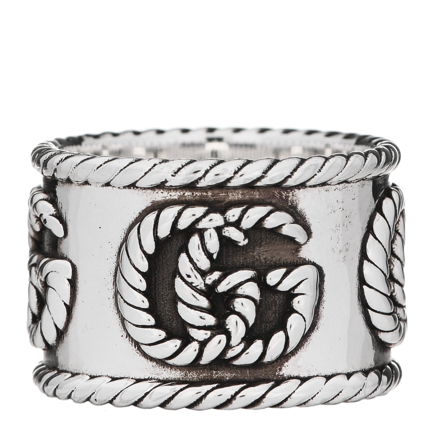 Sterling Silver Wide GG Marmont Ring 54 7