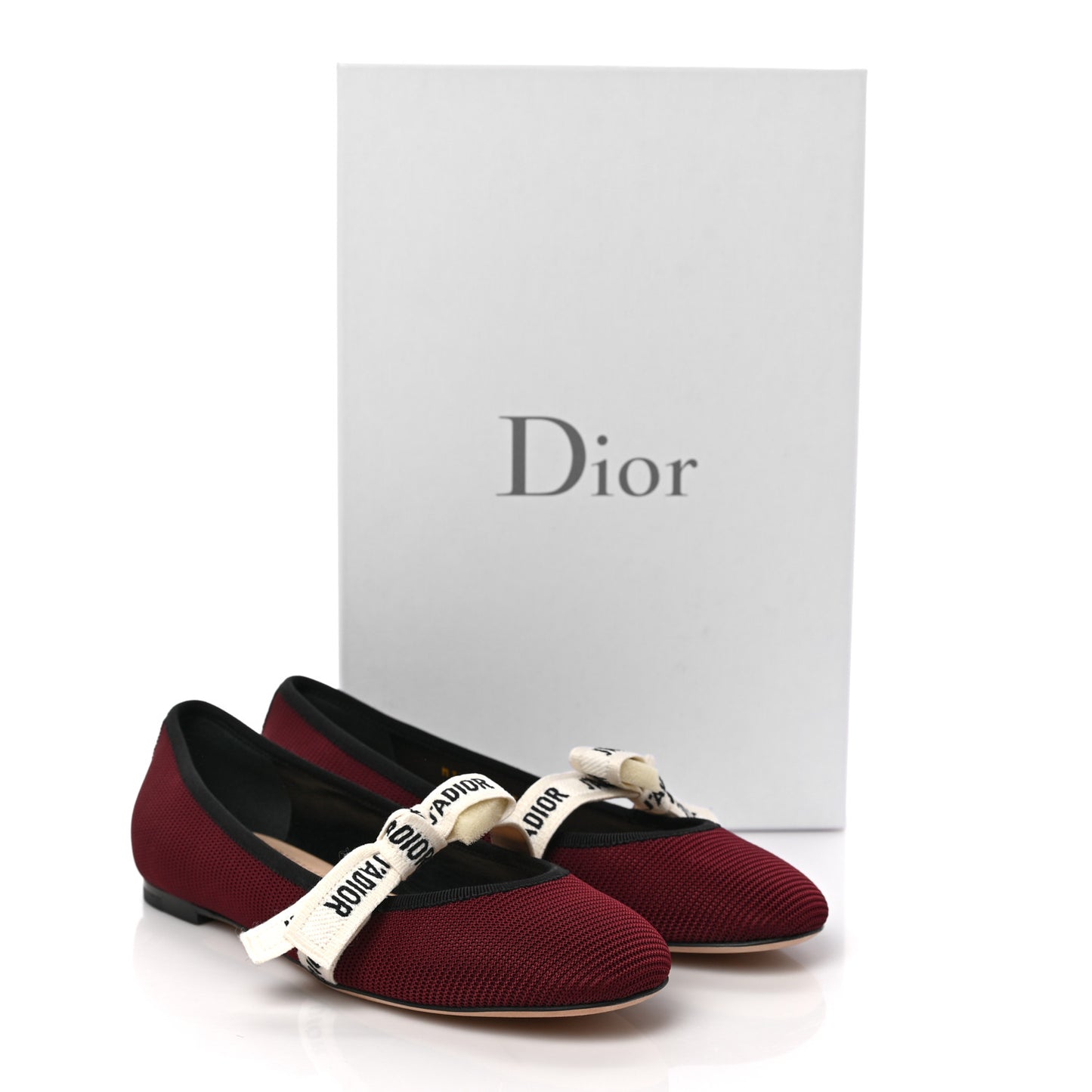 Technical Canvas Ribbon Miss J'Adior Ballet Flat 36.5 Red Black
